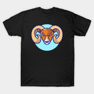 Angry Ram Mascot Cartoon Vector Icon Illustration T-Shirt